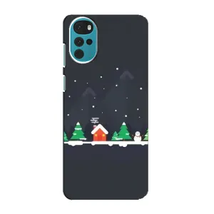 Силіконовий бампер на різдво для Motorola MOTO G22 (Місто зимове)