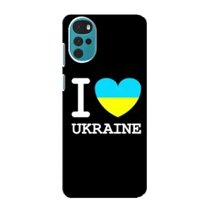 Чехол с Украинской символикой на Моторола Мото джи 22 (I Love Ukraine)