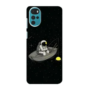 Силиконовый Чехол с принтом "Космонавты" на Motorola MOTO G22 (Космонавт на рыбалке)