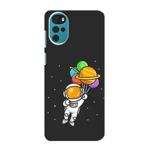 Силиконовый Чехол с принтом "Космонавты" на Motorola MOTO G22 (Космонавт с шариками)