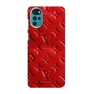 Текстурный Чехол Louis Vuitton для Моторола Мото джи 22 (Красный ЛВ)