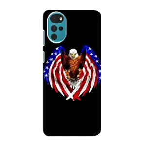 Чехол Флаг USA для Motorola MOTO G22 (Крылья США)