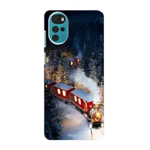 Силіконовий бампер на різдво для Motorola MOTO G22 (Потяг)