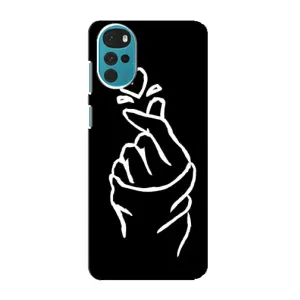 Чехлы (Знак сердечка) на Motorola MOTO G22 (Сердце на черном)