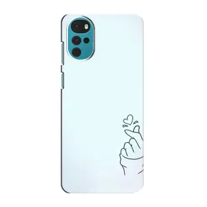 Чехлы (Знак сердечка) на Motorola MOTO G22 (Сердце на голубом)