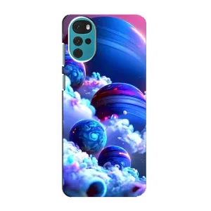 Чехлы КОСМОС для Motorola MOTO G22 (Синие планеты)