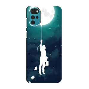 Чехол (ТПУ) с планетами на Motorola MOTO G22 (To The moon)