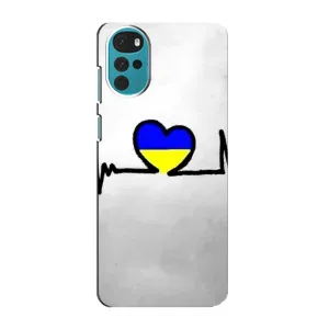 Силиконовый Чехол на Motorola MOTO G22 (Я-Украина) (Украинская кардиограмма)