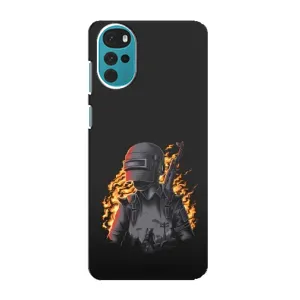 Чохол з картинкою "Герой Pubg" на Motorola MOTO G22 (В полум'ї)