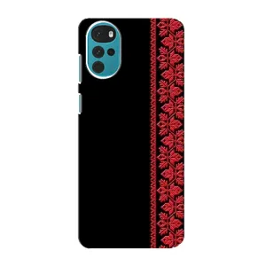 Силиконовый Чехол на Motorola MOTO G22 с картинкой Вышиванки (Вышиванка на черном)