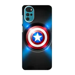Чехол с Щитом Капитана Америки на Motorola MOTO G22 (Яркий Щит Капитана)