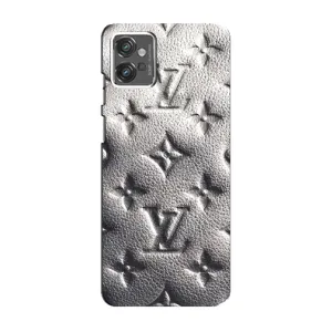 Текстурный Чехол Louis Vuitton для Моторола Мото Дж 23 (Бежевый ЛВ)