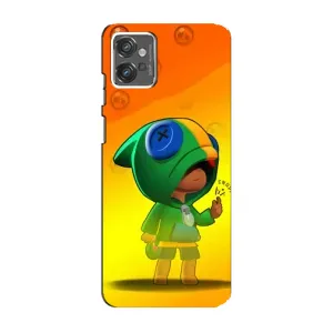 Чехол Бравл Старс для Motorola MOTO G23 (LEON в кофте)