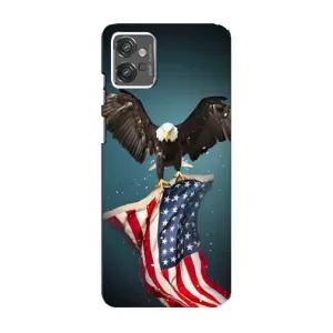Чехол Флаг USA для Motorola MOTO G23 (Орел и флаг)