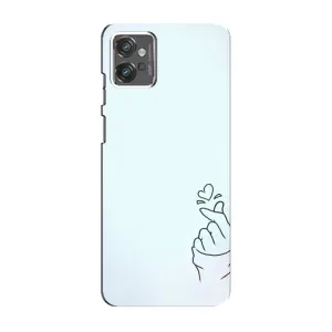 Чехлы (Знак сердечка) на Motorola MOTO G23 (Сердце на голубом)