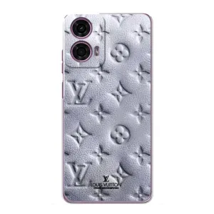 Текстурный Чехол Louis Vuitton для Моторола Мото джи 24 Павер (Белый ЛВ)