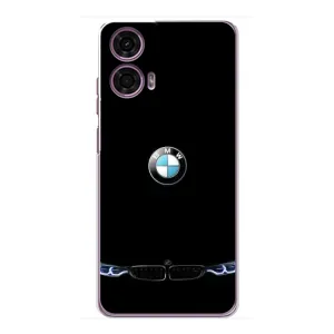 Силиконовый бампер с картинкой машины на Motorola MOTO G24 Power (Черный BMW)