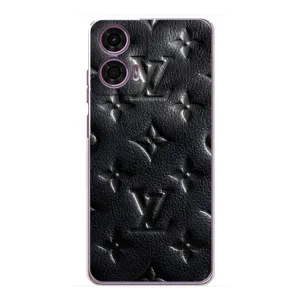 Текстурный Чехол Louis Vuitton для Моторола Мото джи 24 Павер (Черный ЛВ)