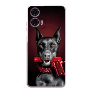 Чехол ДОБЕРМАН для Motorola MOTO G24 Power (Доберман злой)