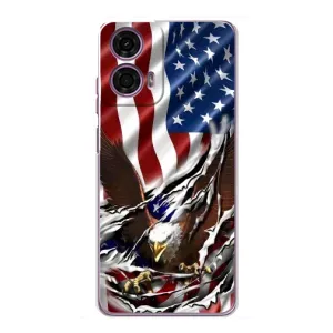 Чехол Флаг USA для Motorola MOTO G24 Power (Флаг USA)