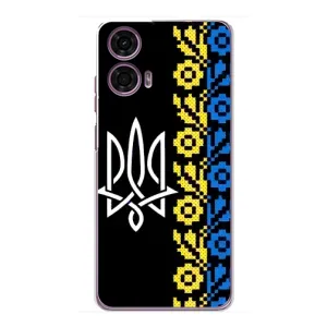 Силиконовый Чехол на Motorola MOTO G24 Power (Герб и вышыванка)