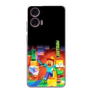 Чехлы для Motorola MOTO G24 Power (Персонажи Майн Крафт) (Герой Майнкрафт)