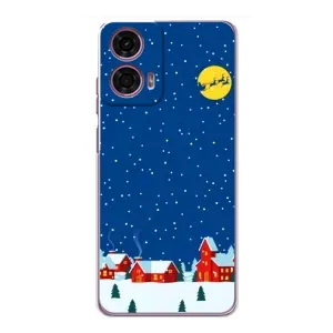 Силиконовый бампер на рождество для Motorola MOTO G24 Power (Город в снегу)