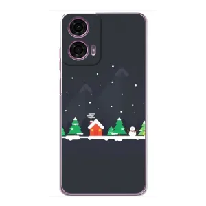 Силиконовый бампер на рождество для Motorola MOTO G24 Power (Город зимний)