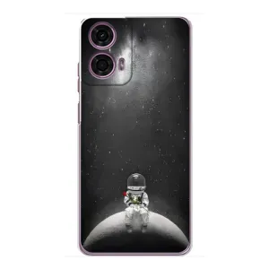 Силіконовый Чохол з принтом "Космонавти" на Motorola MOTO G24 Power (Космонавт романтик)