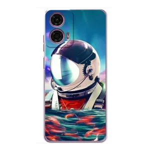 Силіконовый Чохол з принтом "Космонавти" на Motorola MOTO G24 Power (Космонавт у воді)