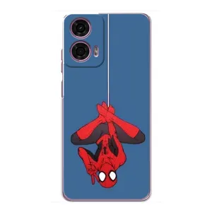 Чехол Супергерой Человека Паука на Motorola MOTO G24 Power (На паутине)