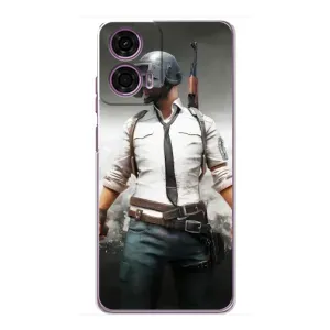 Силиконовый чехол с картинкой "Герой Pubg" на Motorola MOTO G24 Power (Пабг)
