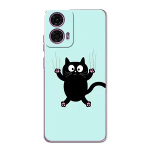 Силиконовый чехол с котиком для Motorola MOTO G24 Power (Падающий кот)