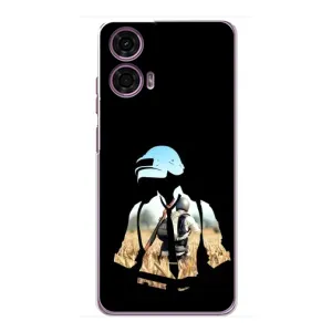 Силиконовый чехол с картинкой "Герой Pubg" на Motorola MOTO G24 Power (Пубг мен)