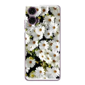 Чехол с ромашками на Motorola MOTO G24 Power (Рамка в ромашках)