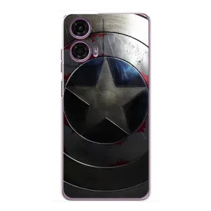Чехол с Щитом Капитана Америки на Motorola MOTO G24 Power (Ретро Щит Капитана)