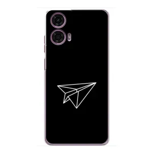 Чехол с картинками на черном фоне для Motorola MOTO G24 Power (Самолетик)