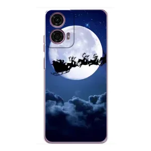 Чехол Санта Клаус для Motorola MOTO G24 Power (Санта - луна)