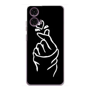 Чехлы (Знак сердечка) на Motorola MOTO G24 Power (Сердце на черном)