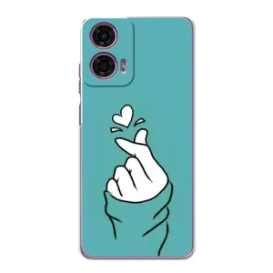 Чехлы (Знак сердечка) на Motorola MOTO G24 Power (Сердечко на бирюзовом)