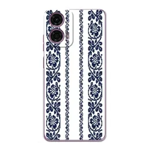 Силиконовый Чехол на Motorola MOTO G24 Power с картинкой Вышиванки (Синяя вышиванка)