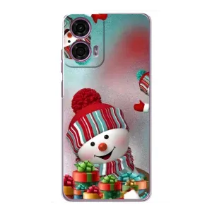 Чехлы на Новый Год Motorola MOTO G24 Power (Снеговик в шапке)
