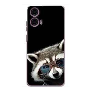 Силиконовый Чехол с Енотами на Motorola MOTO G24 Power (Стильный Енот)