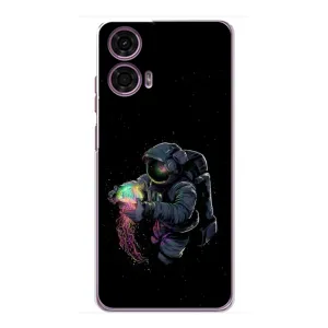 Силіконовый Чохол з принтом "Космонавти" на Motorola MOTO G24 Power (В руках земля)