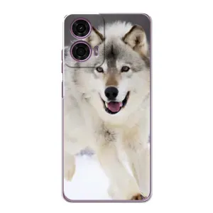 Чехол с Волком на Motorola MOTO G24 Power (Волк на снегу)