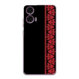 Силиконовый Чехол на Motorola MOTO G24 Power с картинкой Вышиванки (Вышиванка на черном)