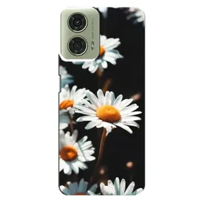 Чехол с ромашками на Motorola MOTO G24 (Белые ромашки)