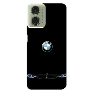 Силиконовый бампер с картинкой машины на Motorola MOTO G24 (Черный BMW)