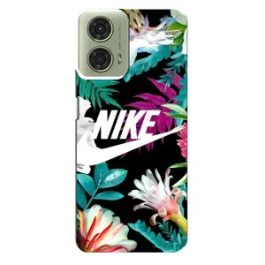 Силиконовый Чехол на Motorola MOTO G24 с картинкой Nike (Цветочный Nike)