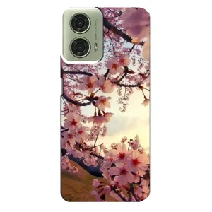 Чехол с принтом САКУРЫ на Motorola MOTO G24 (Цветущая сакура)